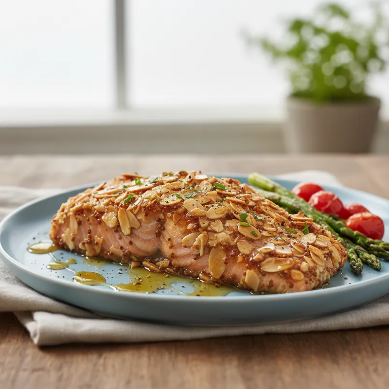 Almond Crusted Honey-Dijon Salmon