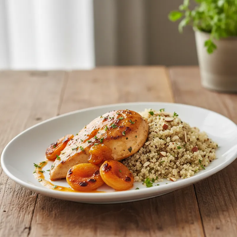 Apricot-Glazed Chicken With Quinoa Pilaf