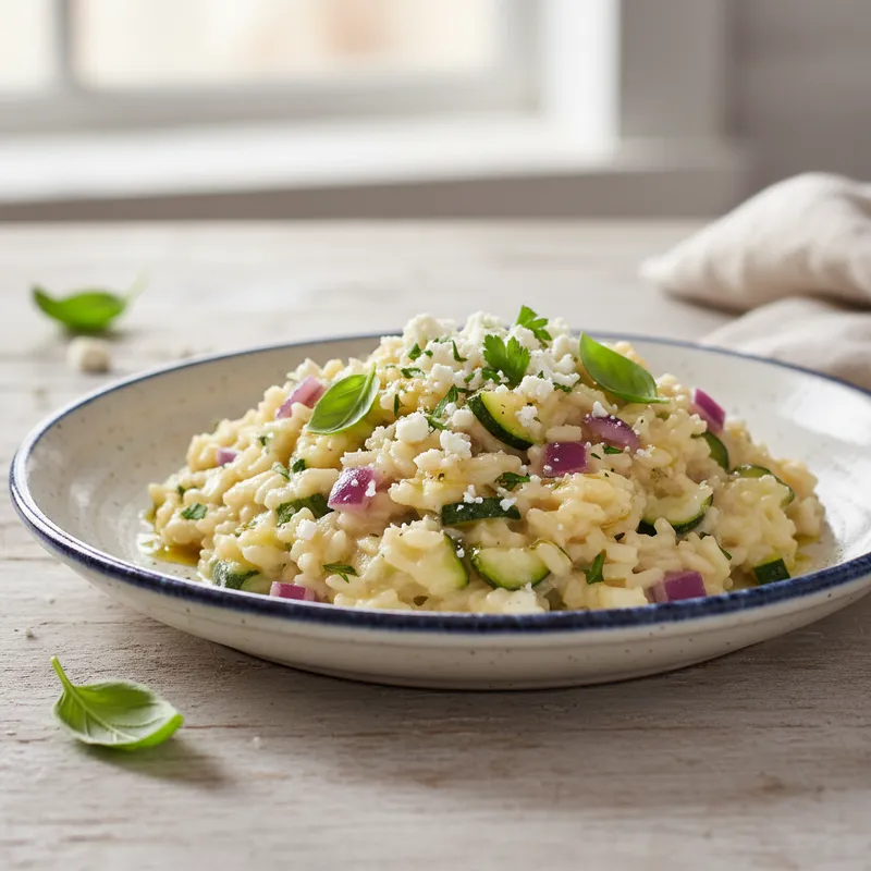 Baked Courgette And Feta Risotto