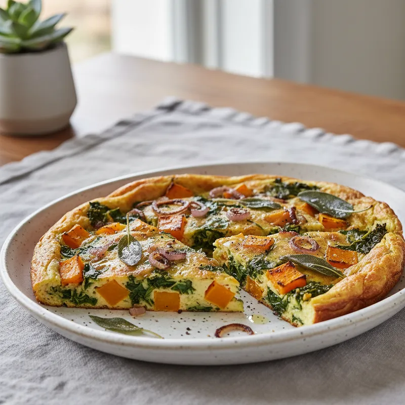 Baked Frittata With Butternut Squash, Kale & Sage