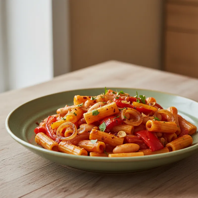 Baked Pepper And Butter Bean Pasta
