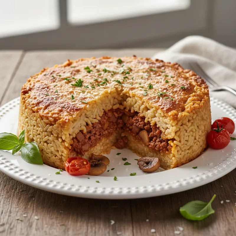 Baked Rice Bolognese Pie