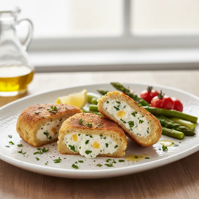 Baked Stuffed Chickpea Cutlets