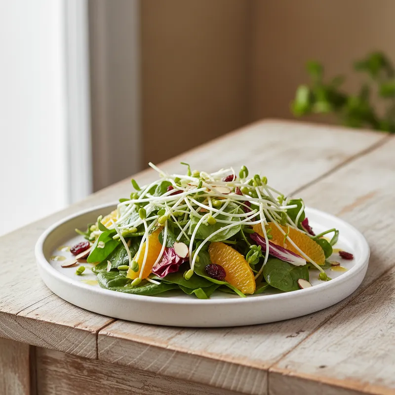 Bitter Greens, Mung Bean And Orange Salad