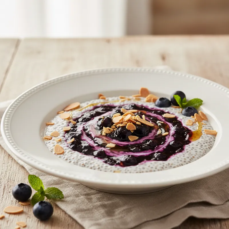 Blueberry-Almond Chia Pudding