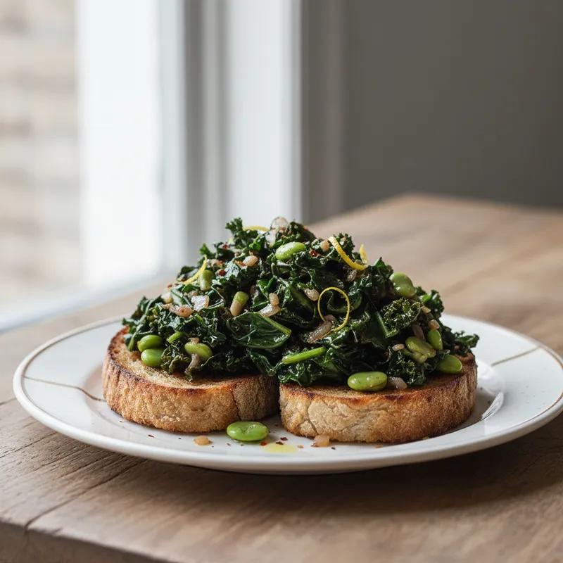 Braised Greens On Toast