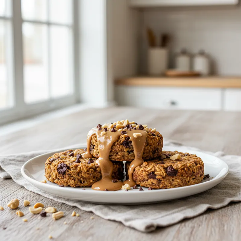 Breakfast Peanut Butter-Chocolate Chip Oatmeal Cakes