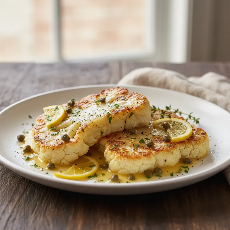 Cauliflower Steaks Piccata