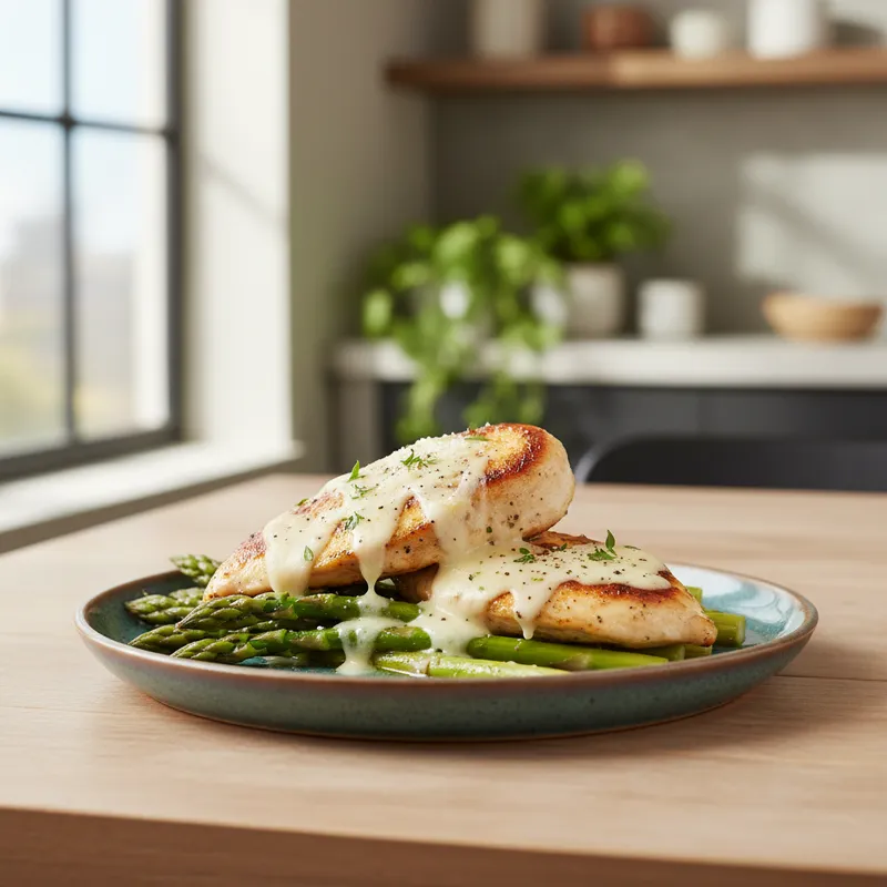 Cheesy Asparagus Chicken