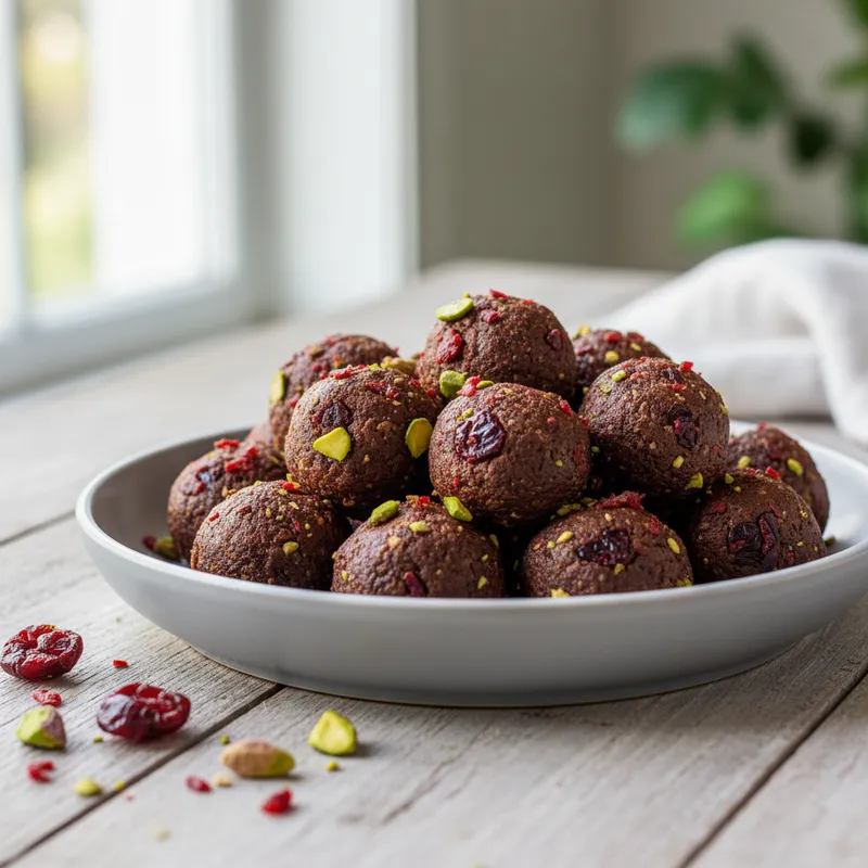 Cherry-Cocoa Pistachio Bites