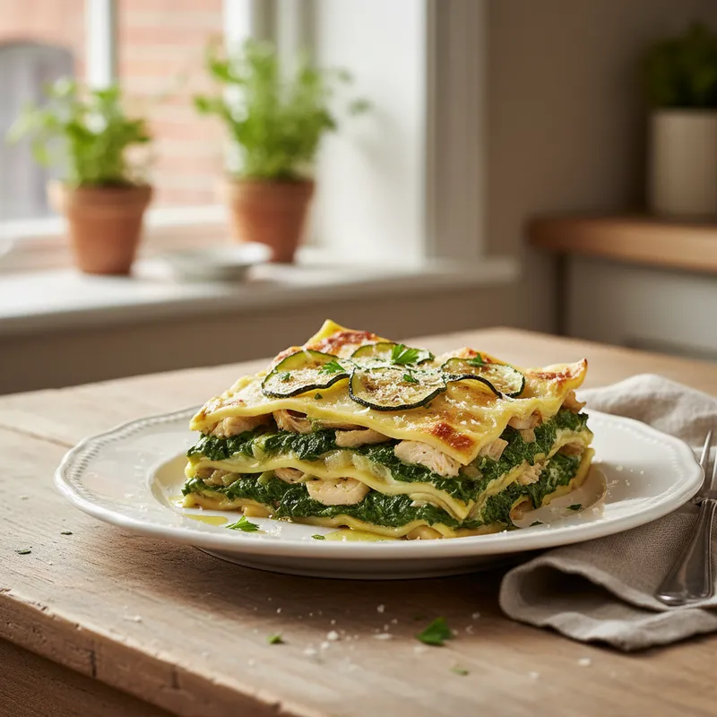 Chicken, Courgette And Spinach Lasagna