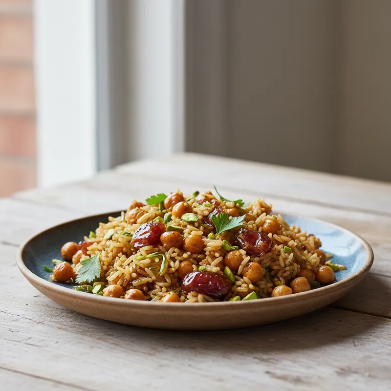 Chickpea, Date And Pistachio Pilaf