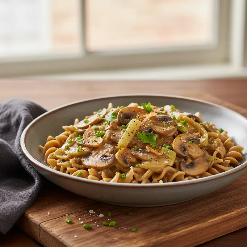 Creamy Mushroom & Leek Stroganoff