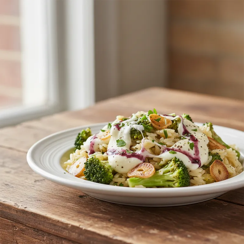 Creamy Veg And Mozzarella Orzo
