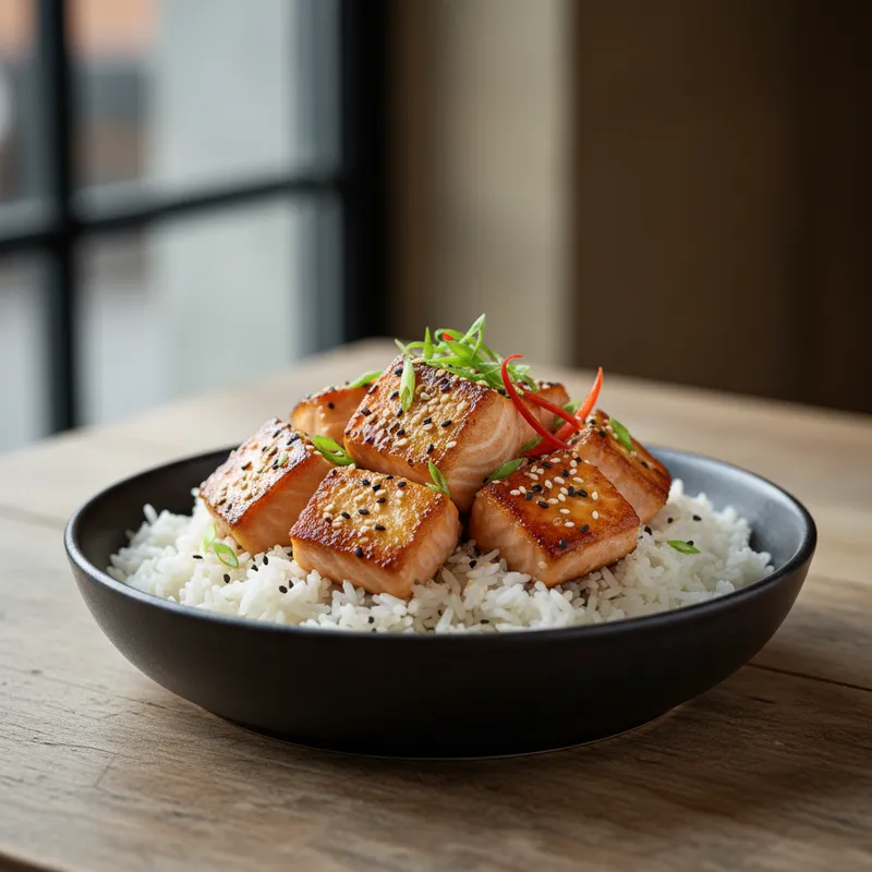 Crispy Salmon And Rice Bowl