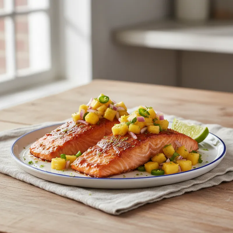 Firecracker Salmon With Pineapple Salsa