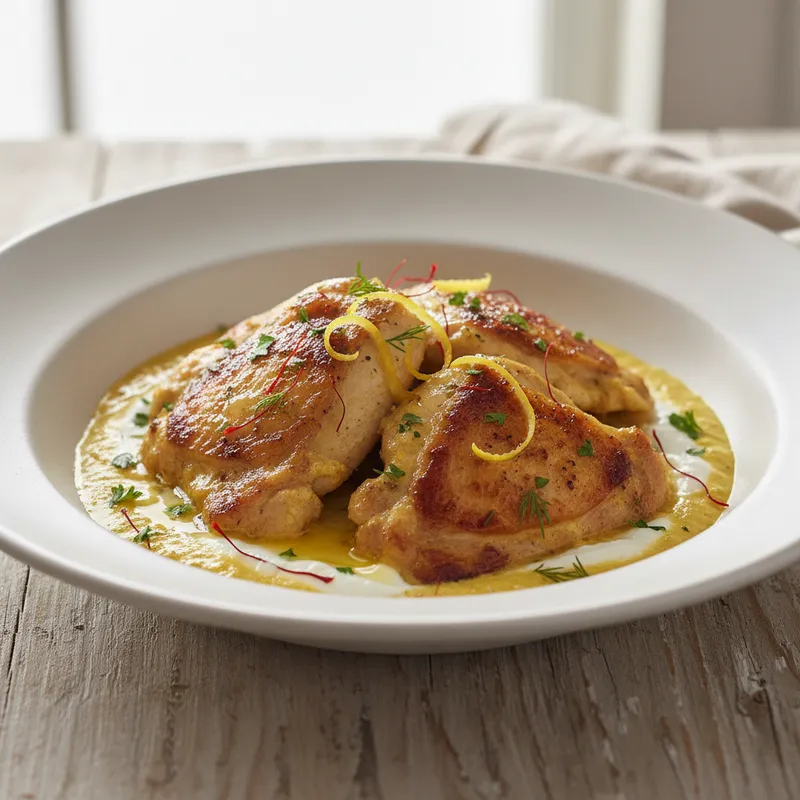 Greek Yoghurt Chicken With Saffron And Garlic