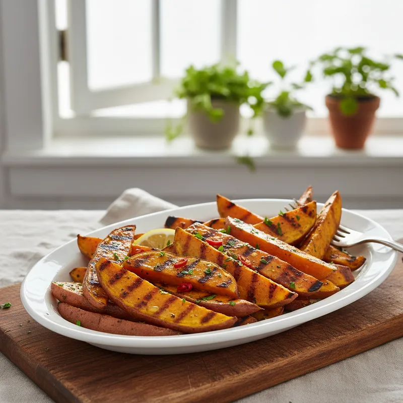 Grilled Orange Sweet Potato Wedges