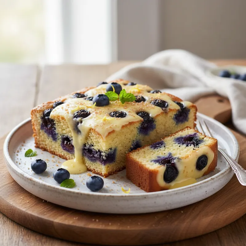 Lemon Blueberry Poke Cake