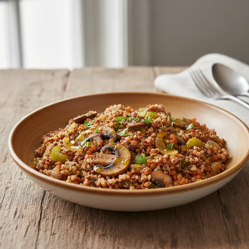 Lentil Stew With Quinoa And Mushrooms