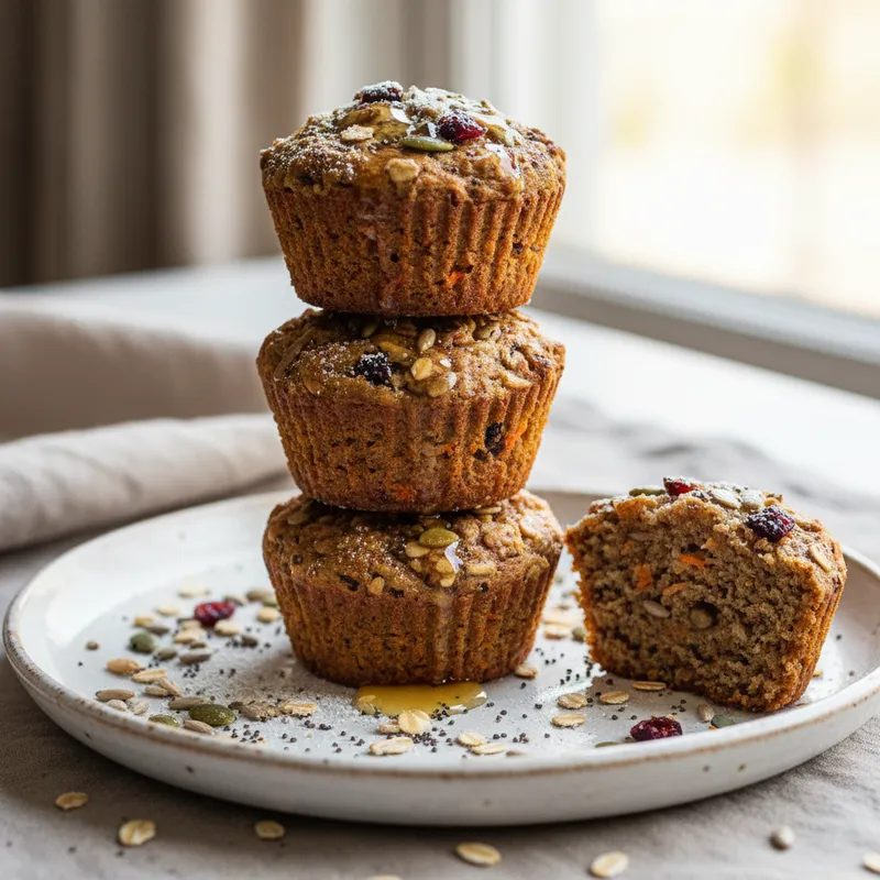 Low Gi Fruit Carrot Seed Muffins