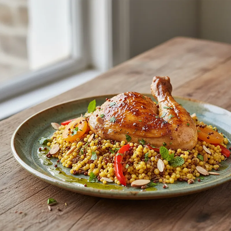 Moroccan Style Chicken With Pearl Couscous