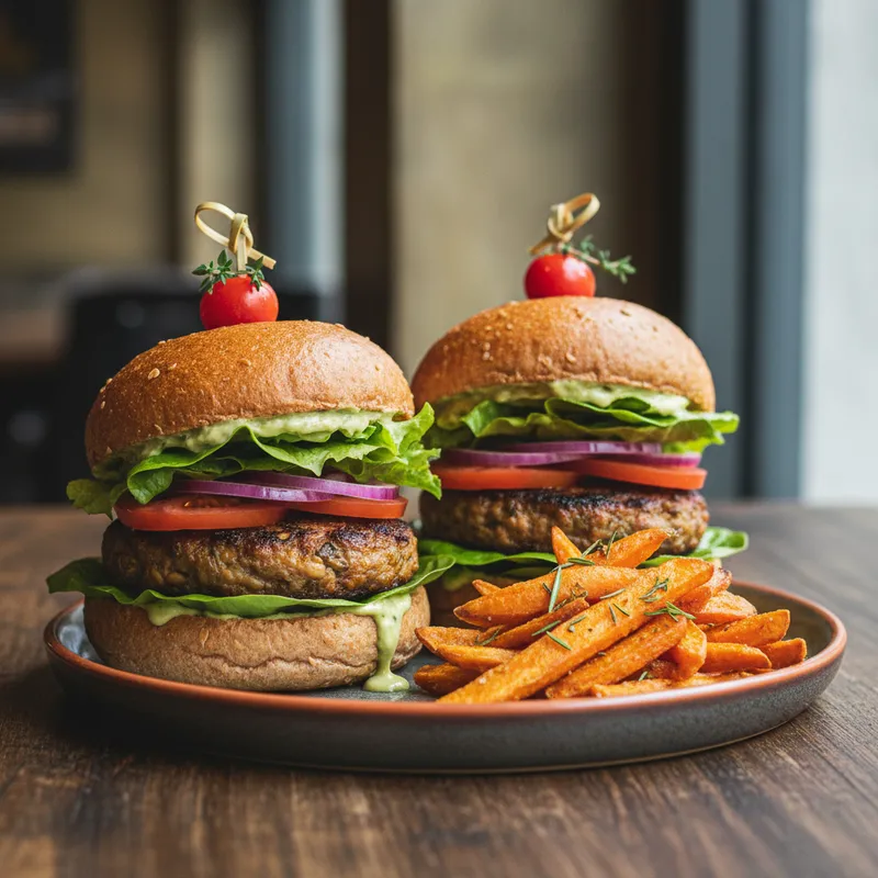 Mushroom And Lentil Burgers