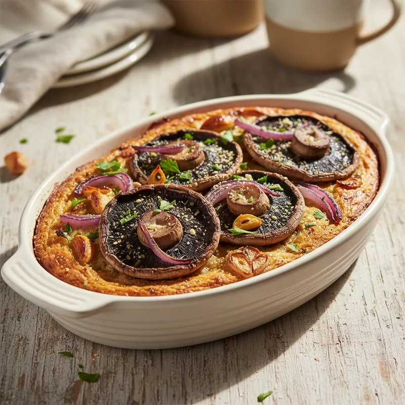 Mushroom Pizza Bake