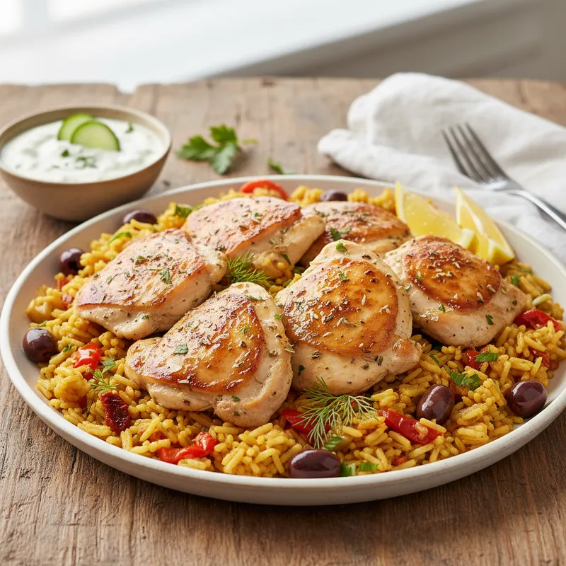 One Pot Greek Chicken Rice