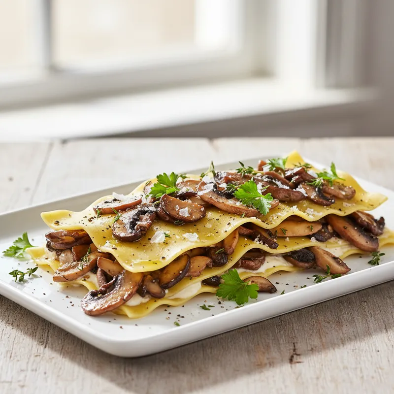 Open Lasagna With Mushrooms