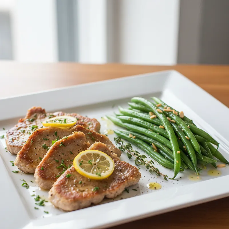 Pan-Fried Lemon Veal With Green Beans