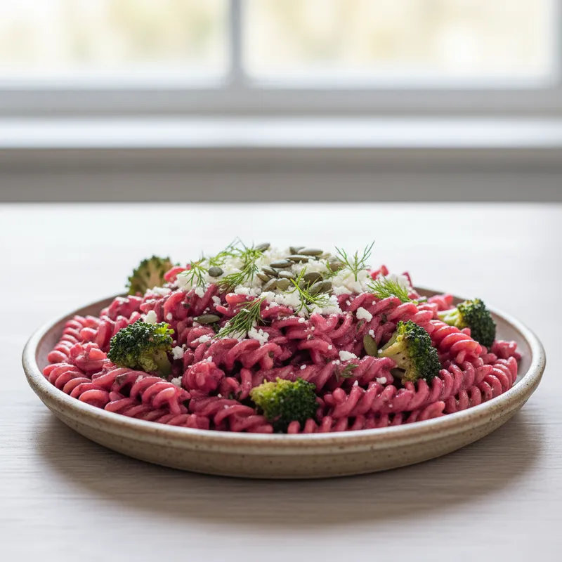 Pasta Salad Meal Prep With Creamy Beetroot Dressing