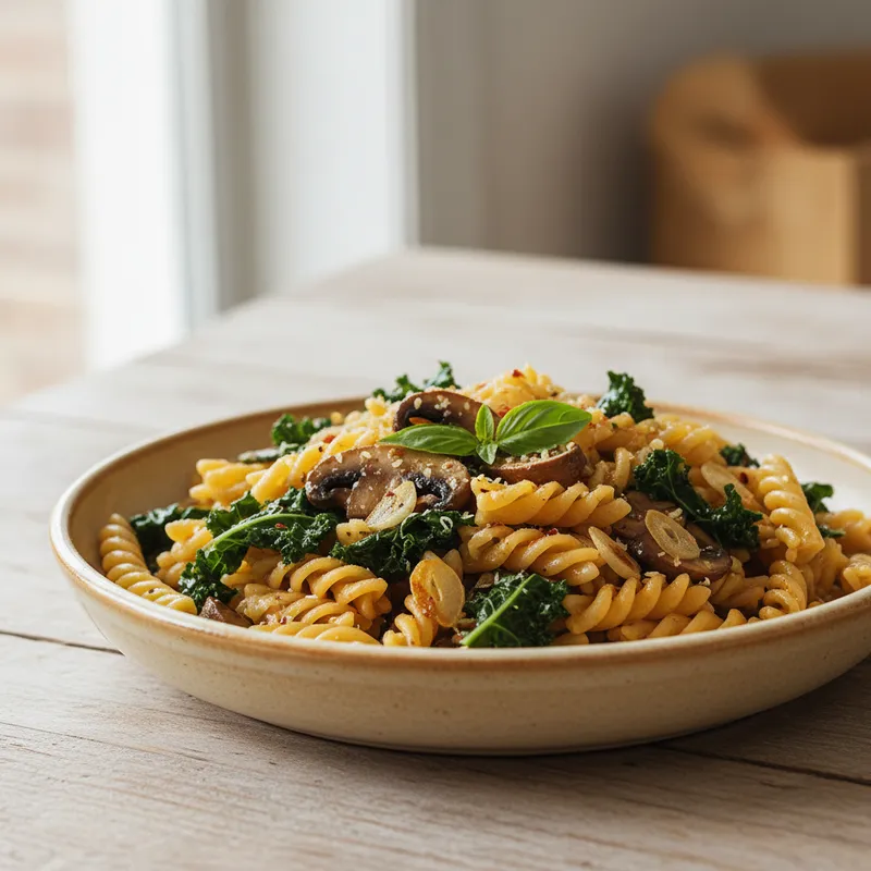 Pasta With Kale And Mushrooms