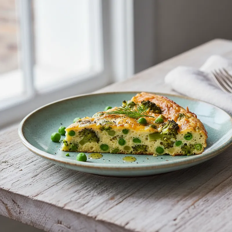 Pea Broccoli And Cheddar Frittata
