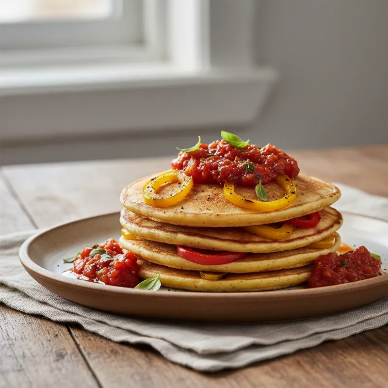Pepper Pancakes With Spicy Tomato Relish