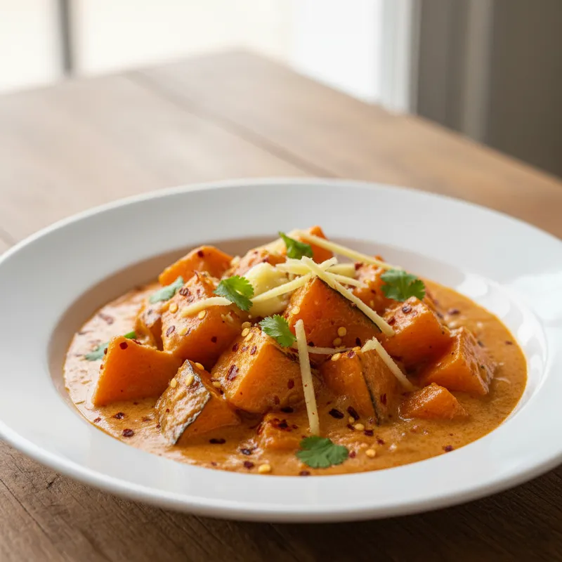 Pumpkin In Spicy Coconut Sauce