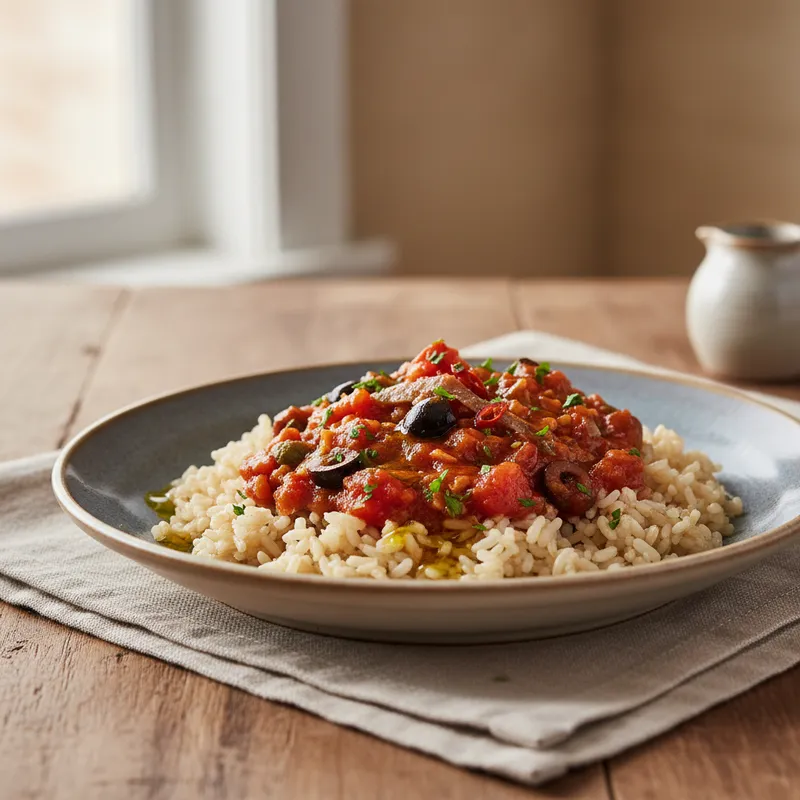 Puttanesca With Brown Rice