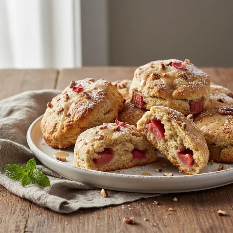 Rhubarb And Pecan Scones