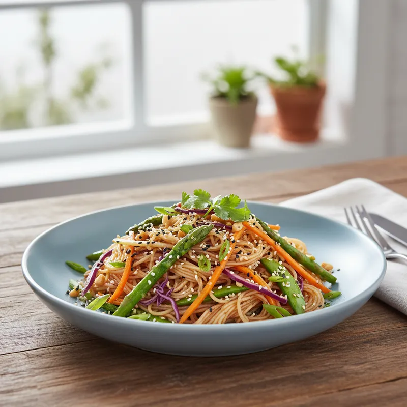 Rice Noodles With Spring Vegetables