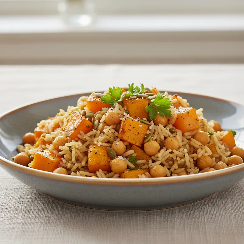 Roasted Butternut And Chickpea Pilaf