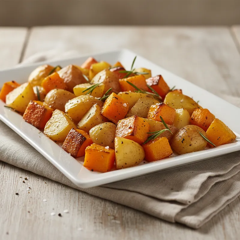 Roasted Rosemary Potatoes And Butternut