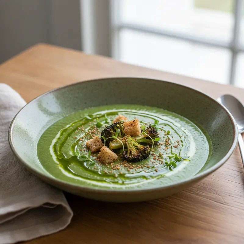 Roasted Spiced Broccoli Soup