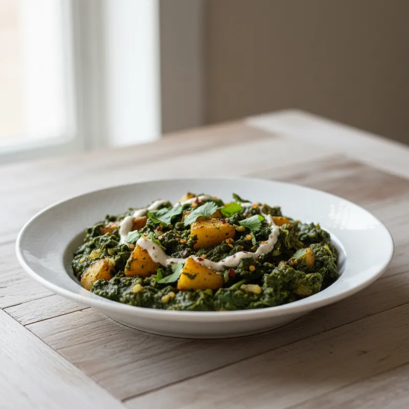Saag Aloo (Spinach And Potato Curry)