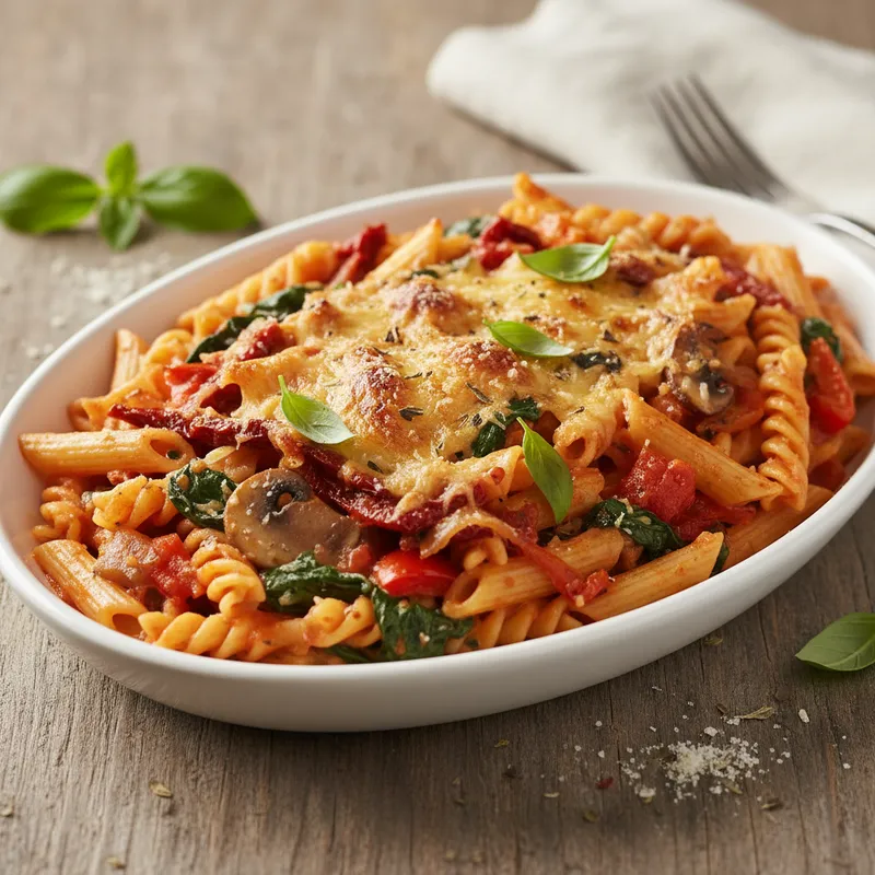 Slow-Cooker Sun-Dried Tomato & Spinach Pasta Bake
