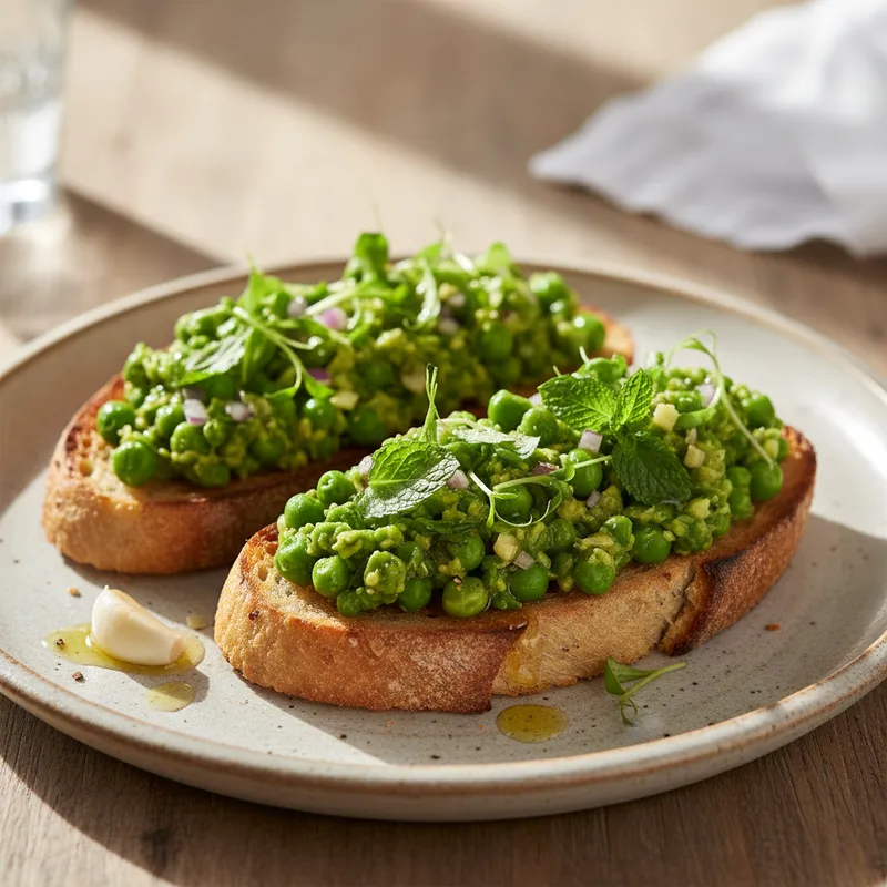 Smashed Pea Bruschetta