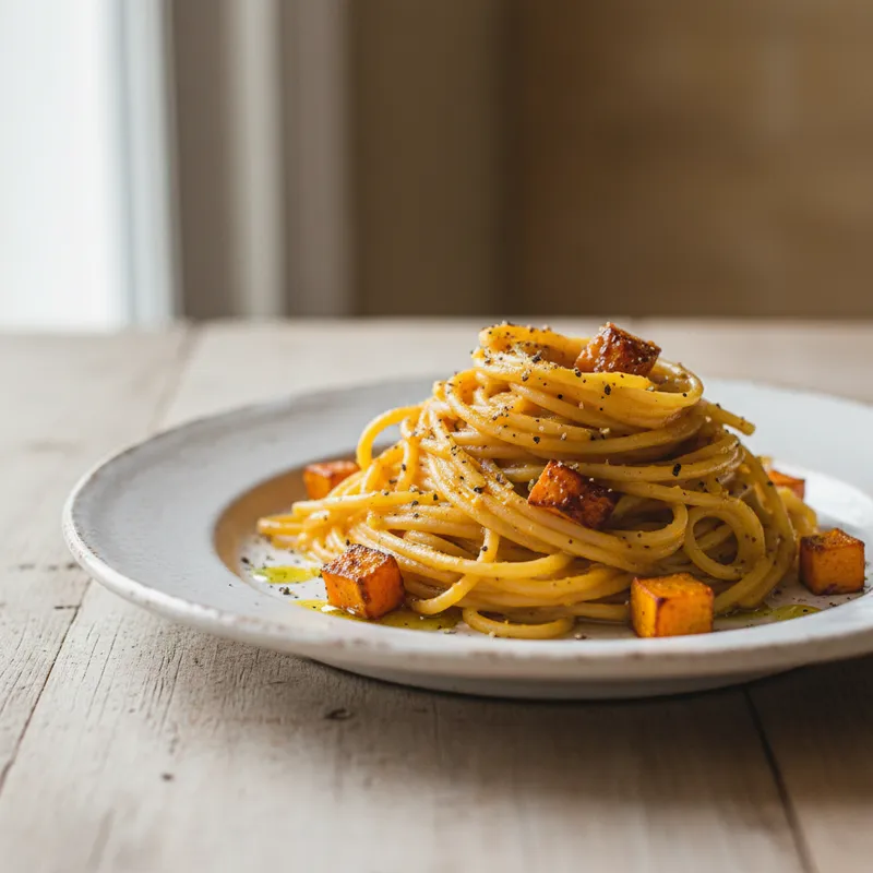 Spaghetti With Roasted Pumpkin Sauce