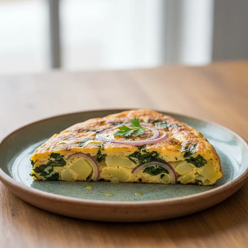 Spinach , Red Onion And Potato Tortilla