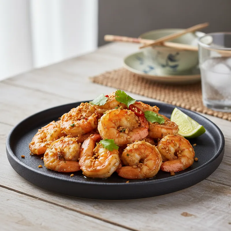 Stir Fried Thai Garlic Prawns