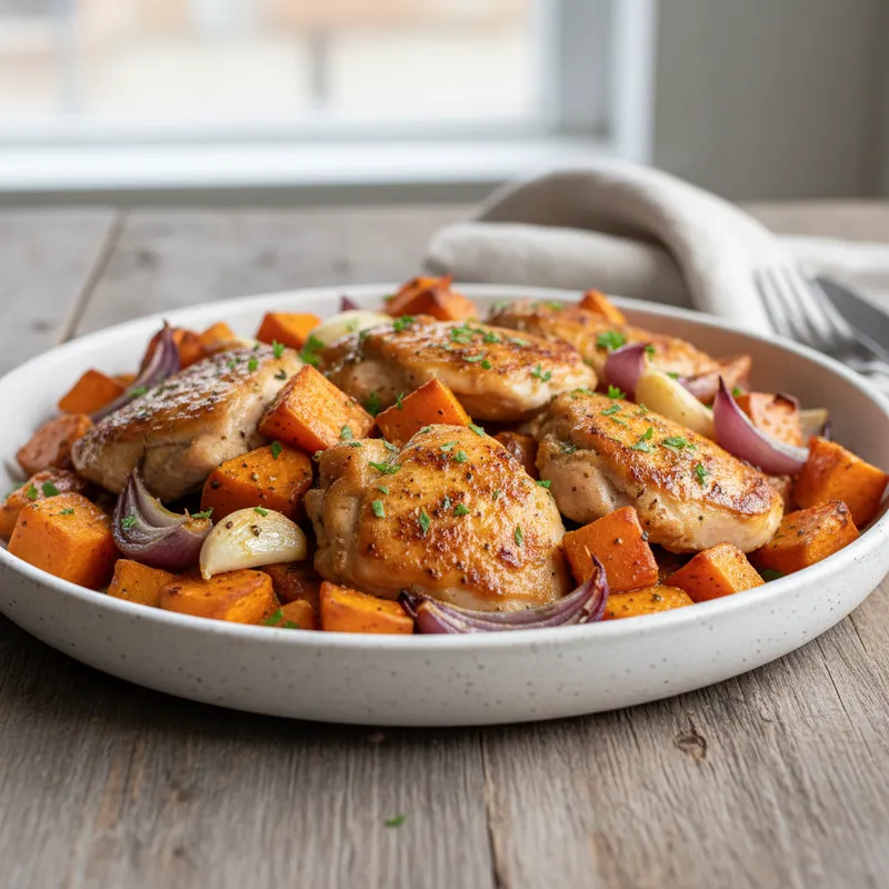 Sweet Potato And Chicken Traybake