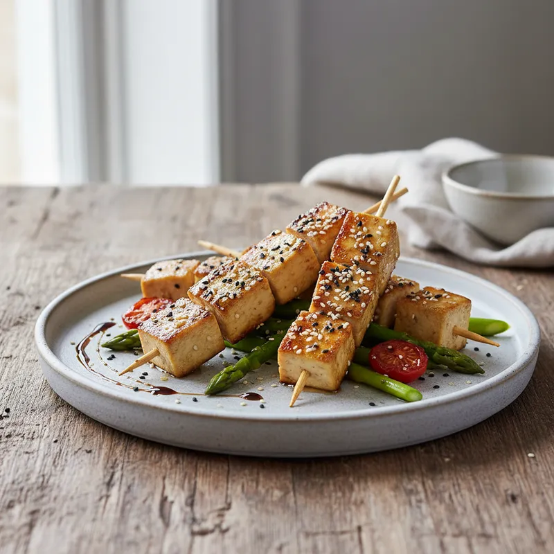 Tofu Brochettes With Sesame Seeds